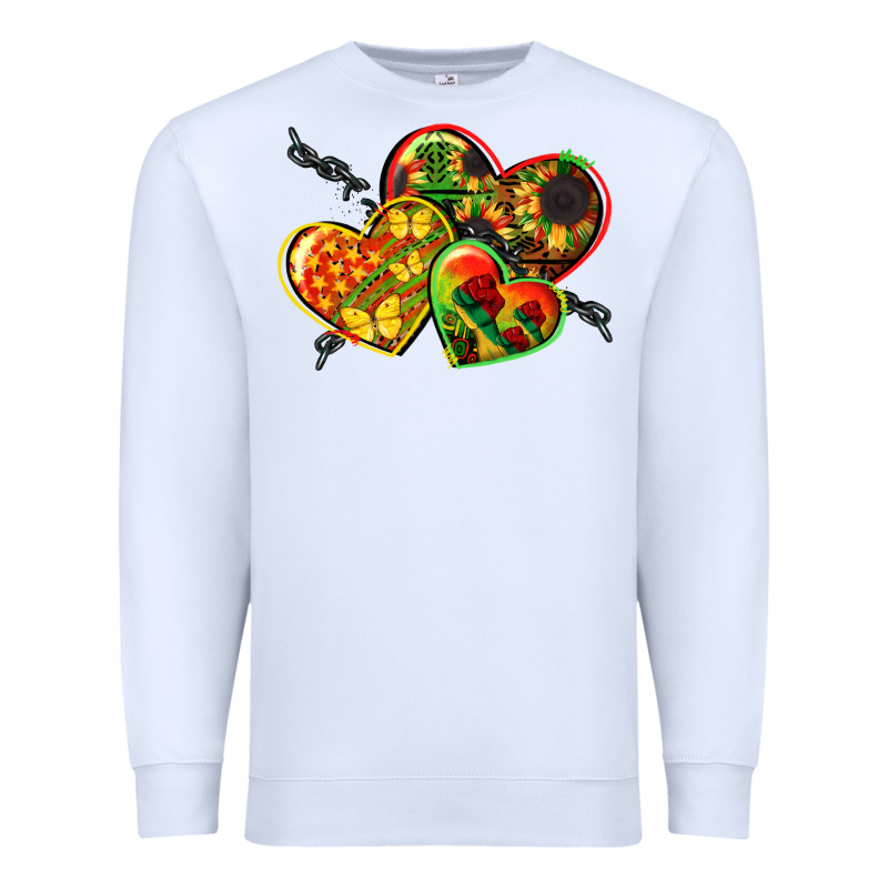Juneteenth Hearts Premium Sweatshirt by CowGirlArtShop | Teevron