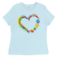 Baby Blue autism heart Ladies Tee - JahusDesignShop