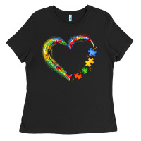 Black autism heart Ladies Tee - JahusDesignShop