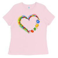 Bubblegum Pink autism heart Ladies Tee - JahusDesignShop