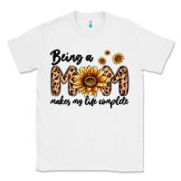 White being a mom makes my life complete Classic Tee - MaliasSmallBusiness