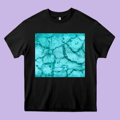 Turquoise Glitter Heavy Core Tee Designed By Jahusdesignshop