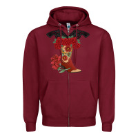 Burgundy Cowboy Boots Zipper Hoodie - Bettercallsaul