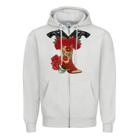 Dove Grey Cowboy Boots Zipper Hoodie - Bettercallsaul