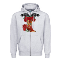 Heather Grey Cowboy Boots Zipper Hoodie - Bettercallsaul