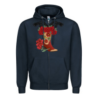 Navy Cowboy Boots Zipper Hoodie - Bettercallsaul