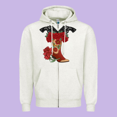 Cowboy Boots Zipper Hoodie Designed By Bettercallsaul