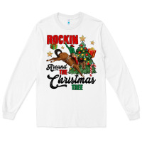 White rockin around the christmas tree Long Sleeve Tee - MaliasSmallBusiness