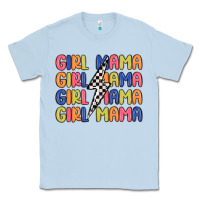 Dusty Blue girl mama lightning bolt Classic Tee - MaliasSmallBusiness