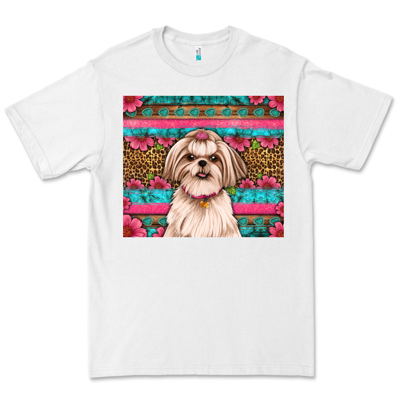 Shih Tzu Floral Tumbler Premium Tee by JahusDesignShop | Teevron