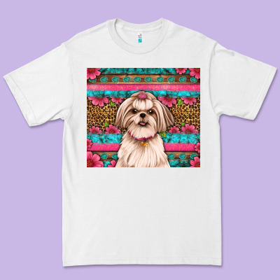 Shih Tzu Floral Tumbler Premium Tee Designed By Jahusdesignshop