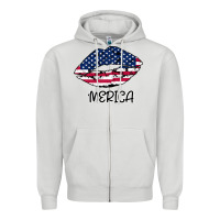 Dove Grey American lip Zipper Hoodie - Bettercallsaul