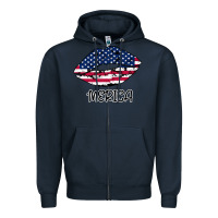 Navy American lip Zipper Hoodie - Bettercallsaul