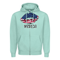 Seafoam American lip Zipper Hoodie - Bettercallsaul