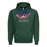 Sports Green American lip Zipper Hoodie - Bettercallsaul