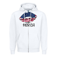 White American lip Zipper Hoodie - Bettercallsaul