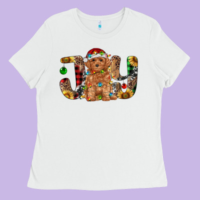 Toy Poodle Christmas Joy Ladies Tee Designed By Ranaportraitstore