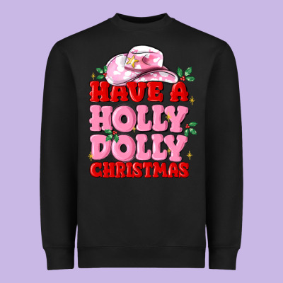 Have A Holly Dolly Christmas Heavyweight Sweatshirt Designed By Maliassmallbusiness