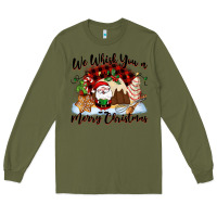 Army Green We whisk you a Merry Christmas Long Sleeve Tee - NancyCooperArtShop