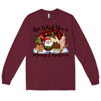 Burgundy We whisk you a Merry Christmas Long Sleeve Tee - NancyCooperArtShop