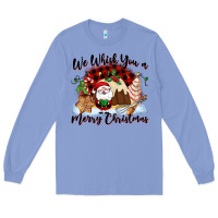 Colony Blue We whisk you a Merry Christmas Long Sleeve Tee - NancyCooperArtShop