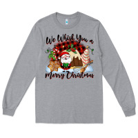 Heather Grey We whisk you a Merry Christmas Long Sleeve Tee - NancyCooperArtShop