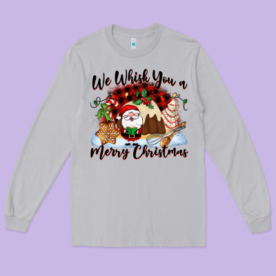 We Whisk You A Merry Christmas Long Sleeve Tee Designed By Nancycooperartshop