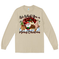 Mushroom We whisk you a Merry Christmas Long Sleeve Tee - NancyCooperArtShop