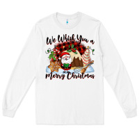 White We whisk you a Merry Christmas Long Sleeve Tee - NancyCooperArtShop