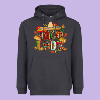 Cinco De Mayo Taco Lady Heavyweight Hoodie Designed By Cowgirlartshop