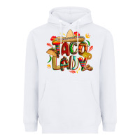 White cinco de mayo taco lady Heavyweight Hoodie - CowGirlArtShop