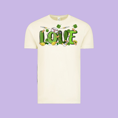 St Patricks Love Nurse Vintage Tee Designed By Maliassmallbusiness