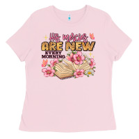 Bubblegum Pink his mercies are new every morning lamentations 3 2 Ladies Tee - JahusDesignShop