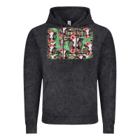 Vintage Black baby cow floral aztec background Vintage Hoodie - Jasminsmagicworld