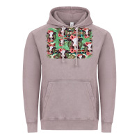 Vintage Zinc baby cow floral aztec background Vintage Hoodie - Jasminsmagicworld