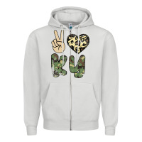 Dove Grey Peace Love Zipper Hoodie - Bettercallsaul
