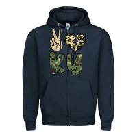 Navy Peace Love Zipper Hoodie - Bettercallsaul