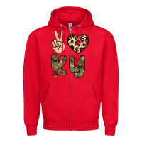 Red Peace Love Zipper Hoodie - Bettercallsaul