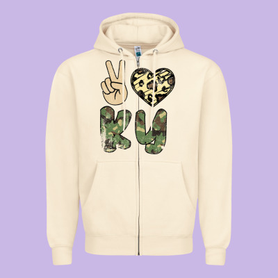 Peace Love Zipper Hoodie Designed By Bettercallsaul
