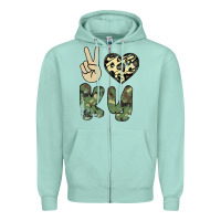 Seafoam Peace Love Zipper Hoodie - Bettercallsaul