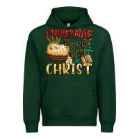 Forest Green christmas begins with christ Urban Hoodie - FaDigitalArtStudio