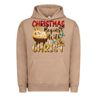Pigment Burro christmas begins with christ Urban Hoodie - FaDigitalArtStudio