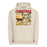 Pigment French Oak christmas begins with christ Urban Hoodie - FaDigitalArtStudio