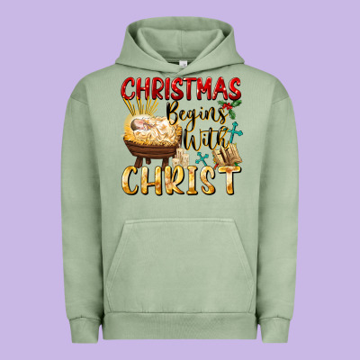 Christmas Begins With Christ Urban Hoodie Designed By Fadigitalartstudio