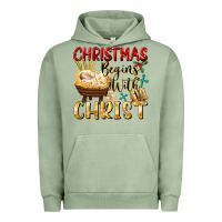 Pigment Oil Green christmas begins with christ Urban Hoodie - FaDigitalArtStudio