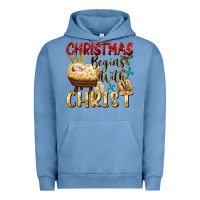 Pigment Pebble Blue christmas begins with christ Urban Hoodie - FaDigitalArtStudio