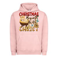 Pigment Salmon christmas begins with christ Urban Hoodie - FaDigitalArtStudio