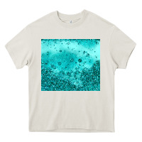 Cream turquoise glitter Heavy Core Tee - JahusDesignShop