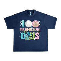 Navy 100 mermazing days Urban Heavy Tee - MaliasSmallBusiness