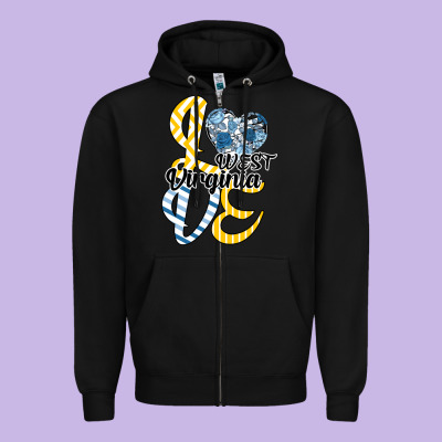 Love West Virginia Zipper Hoodie Designed By Bettercallsaul